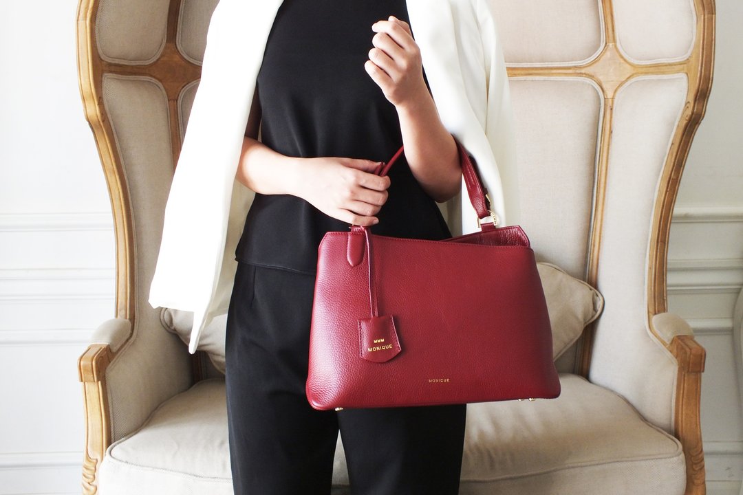 腋下包 MONIQUE ATELIER - 单肩包 Kate Shoulder Bag - 手提包/手提袋 - 真皮 咖啡色