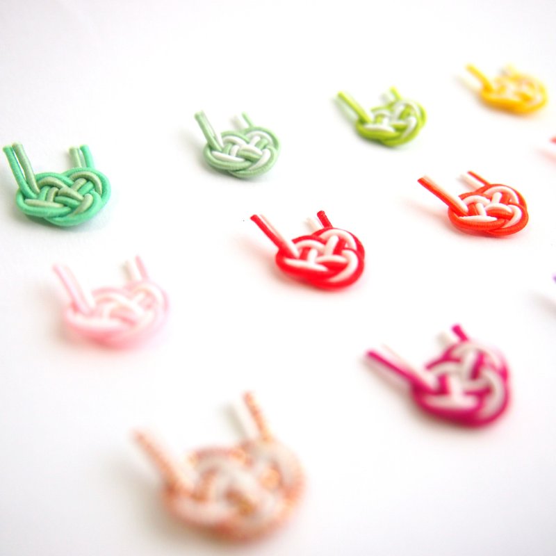 japanese style pierce / earring / mizuhiki / japan / accessory / kawaii - 耳环/耳夹 - 丝．绢 多色