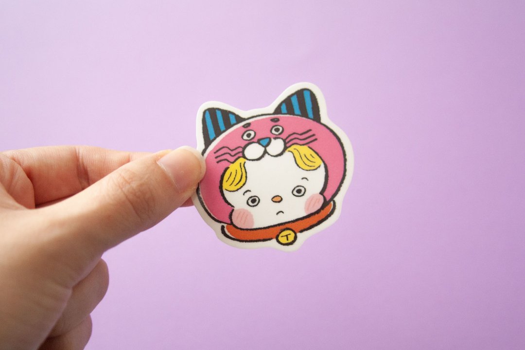 Cosplay Kids Sticker --cat Murata Erie Collaboration - 贴纸 - 纸 粉红色
