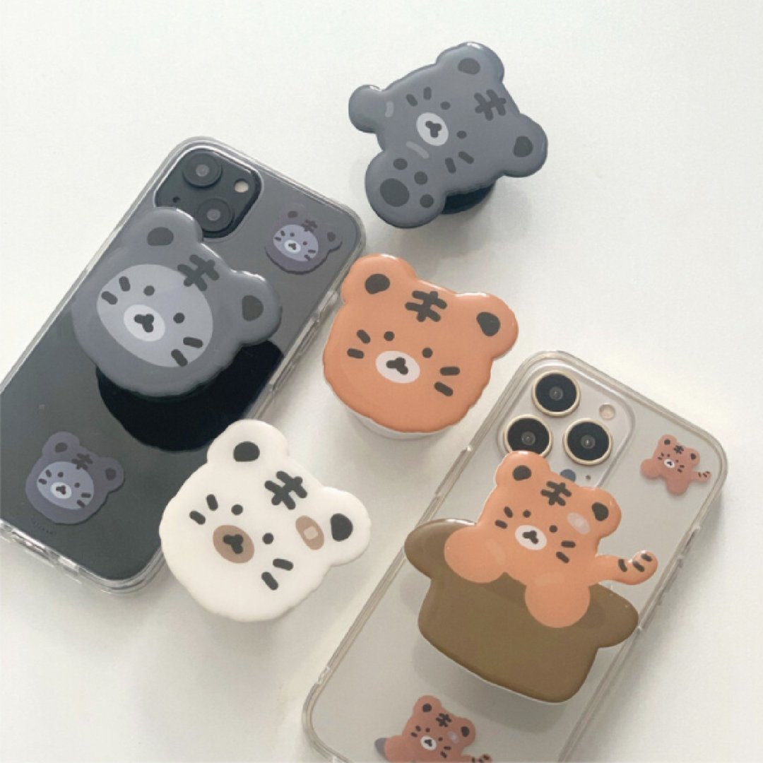 Tiger Chanibear Handy tok (5 types) - 手机座/防尘塞 - 其他金属 