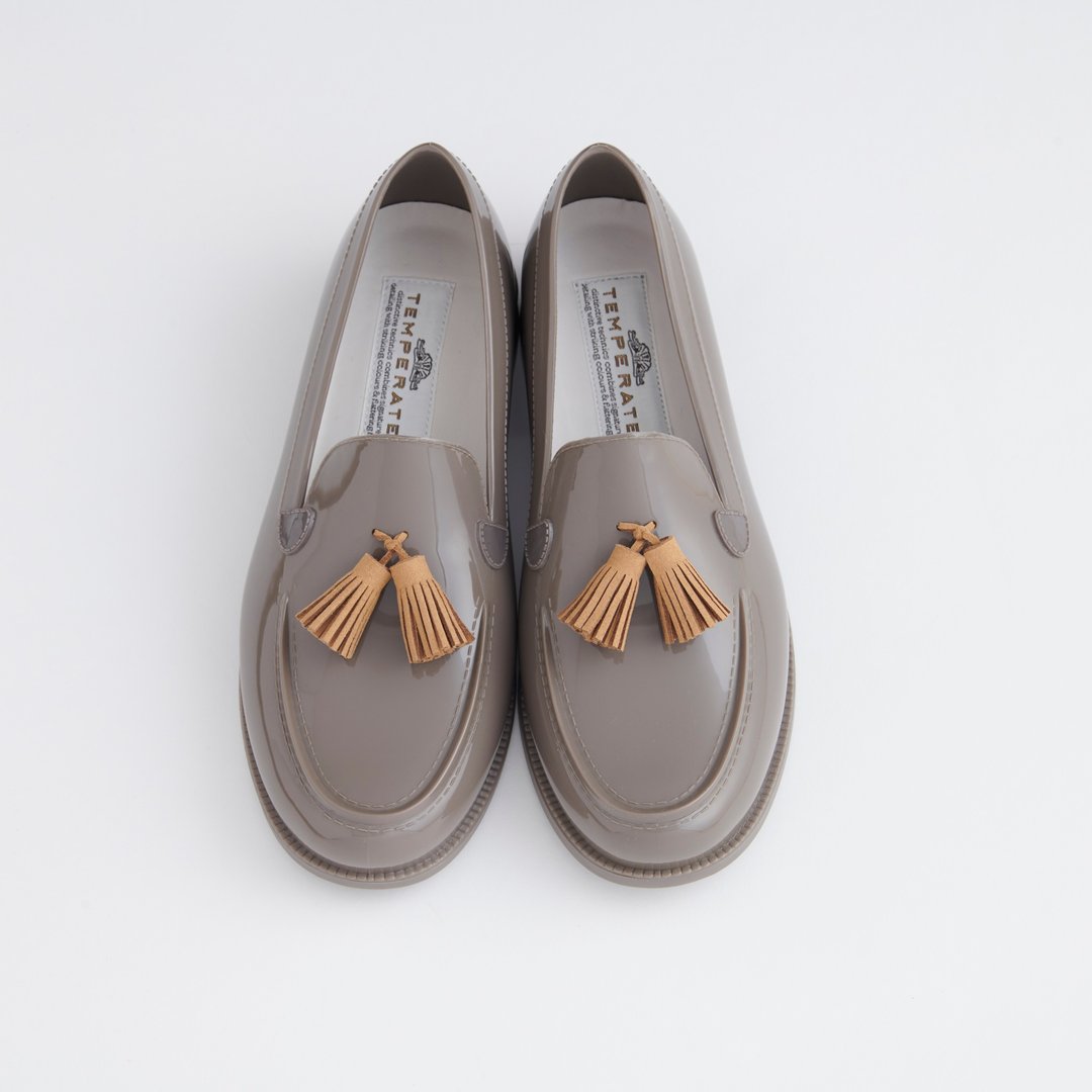 晴雨两用 灰色 / 米色 PVC材质流苏福乐平底鞋 TODD (GREY/BEIGE) - 女款休闲鞋 - 防水材质 灰色