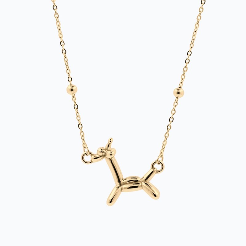 新品 气球长颈鹿项链香槟金 不会漏气款 职人镜面抛光 MIT 台湾制 - 项链 - 不锈钢 金色