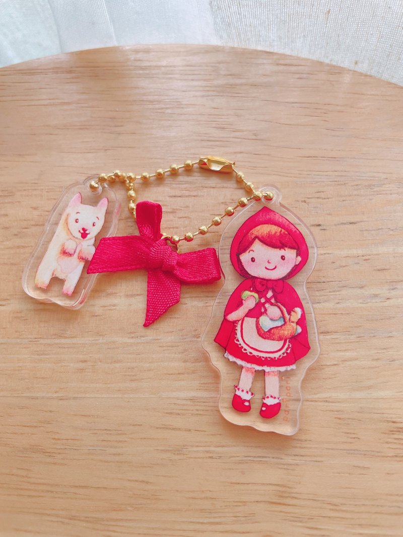 小红帽压克力钥匙圈 - 吊饰 - 压克力 红色