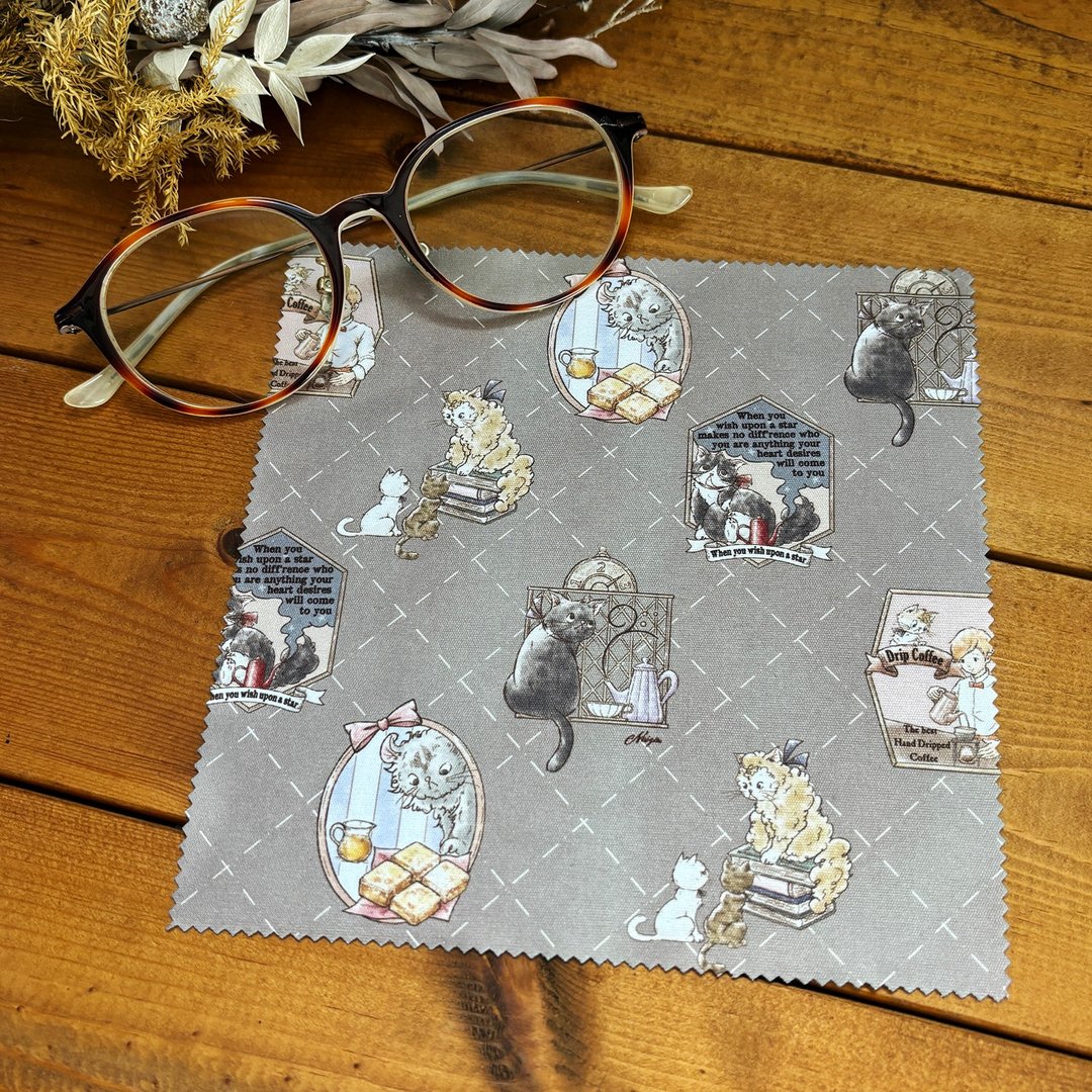 cloth_吃茶店猫咪超细纤维擦拭布_Kissa Noizm Memorries - 其他 - 聚酯纤维 灰色