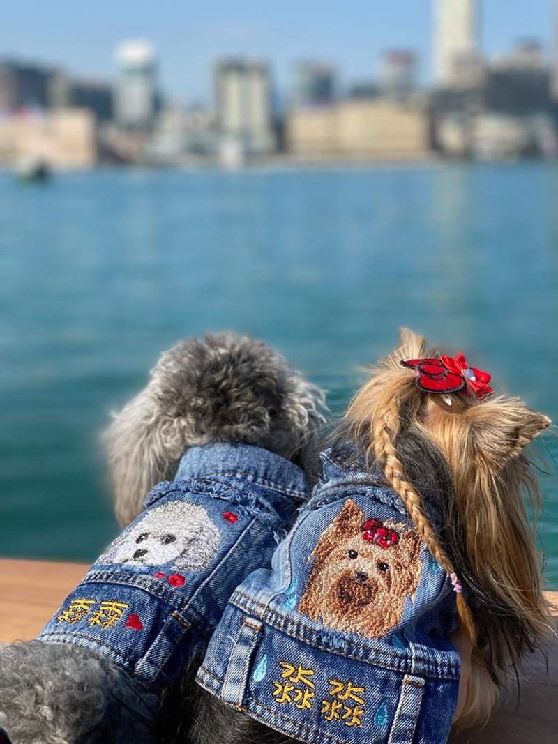 菁绣 特色刺绣款 宠物牛仔衫衣服 - 衣/帽 - 绣线 