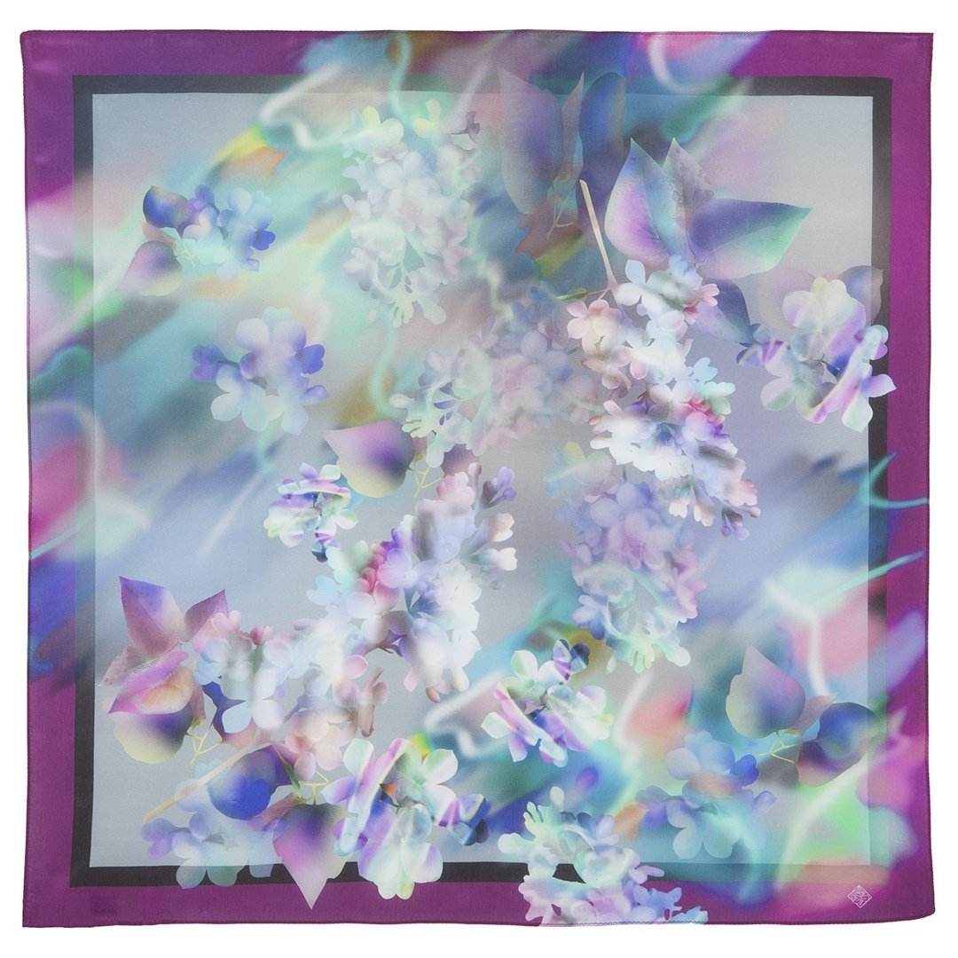 Pavlovo Posad Shawl, Russian Neck Scarf Natural 100% Silk Summer Wrap 10080-15 - 丝巾 - 丝．绢 多色