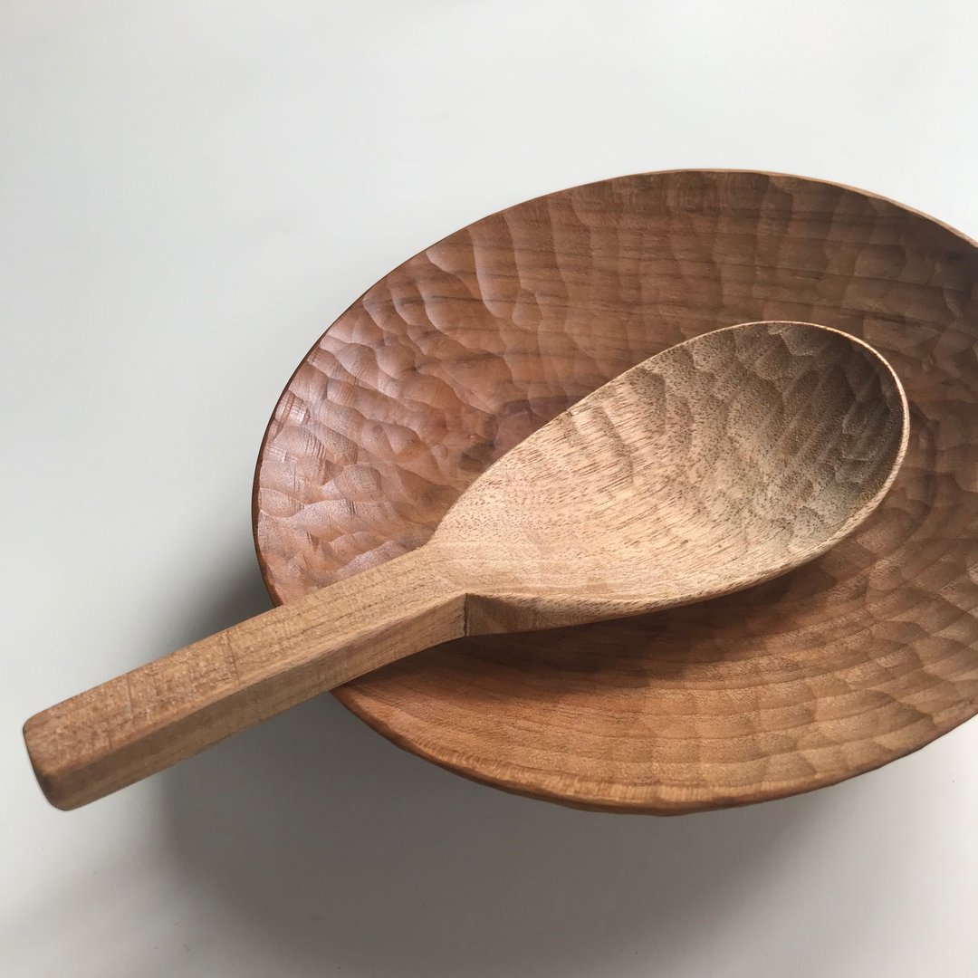 Walnut Serrated Server Spoon Longe Type L - 餐刀/叉/匙组合 - 木头 咖啡色