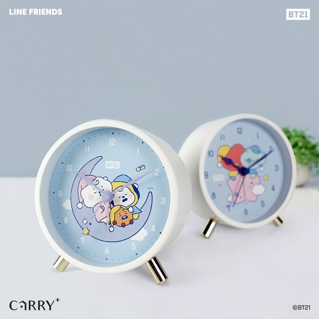 BT21薰衣草月光金属闹钟 (A Dream of Baby - 时钟/闹钟 - 其他金属 紫色