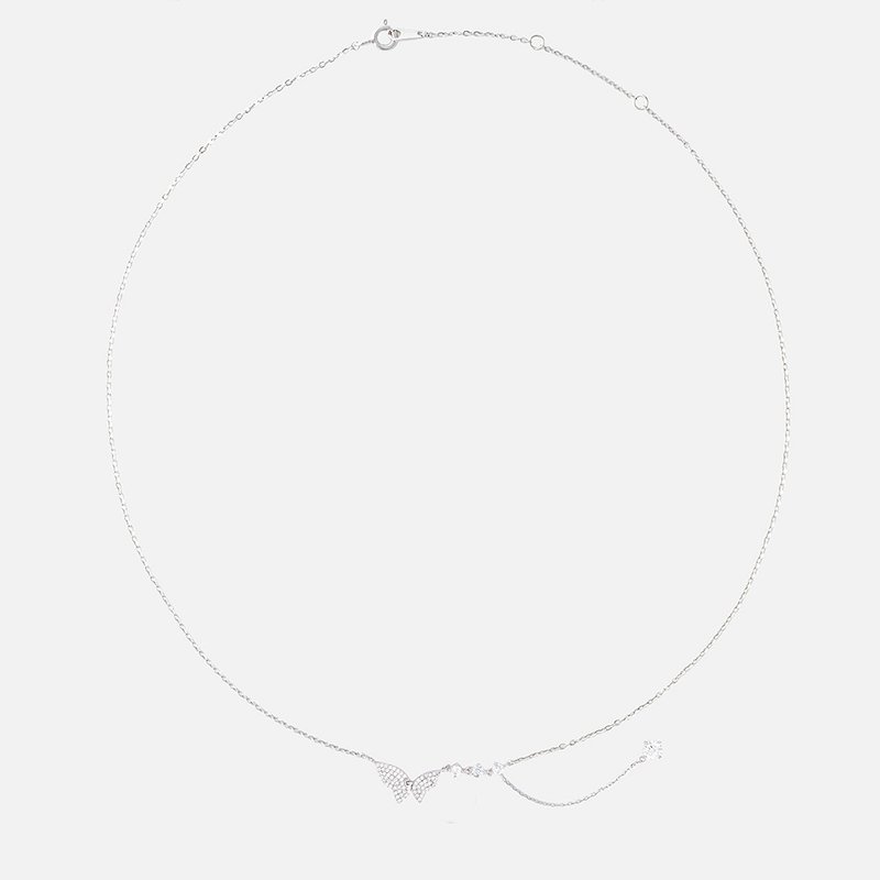 AMARA蝴蝶点坠莫桑钻项链 生日 情人节 圣诞礼物 - 项链 - 其他材质 