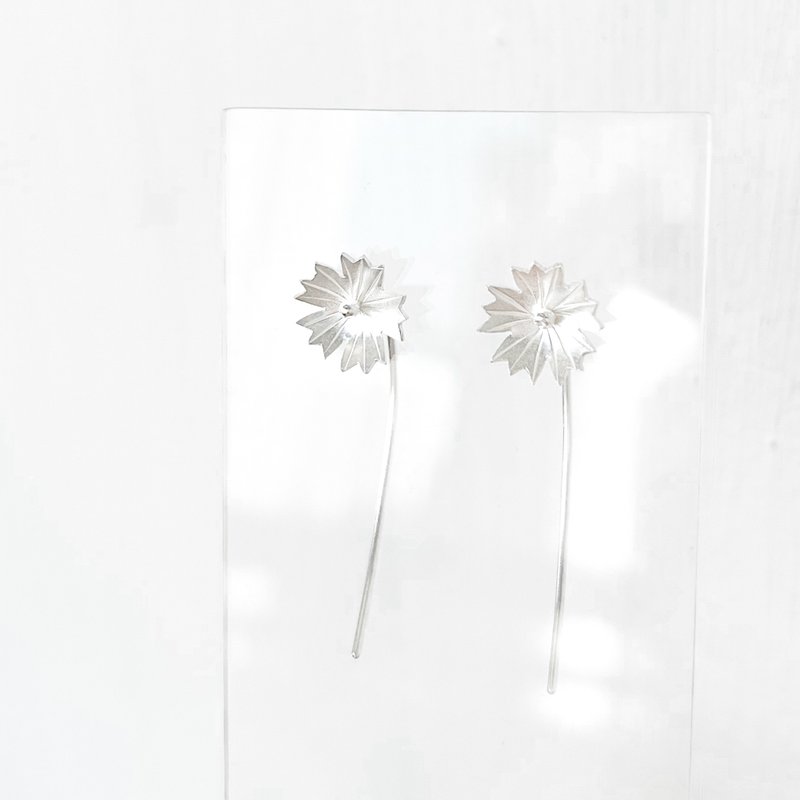 / 花见 / 格桑花925纯银耳环 - 耳环/耳夹 - 纯银 银色