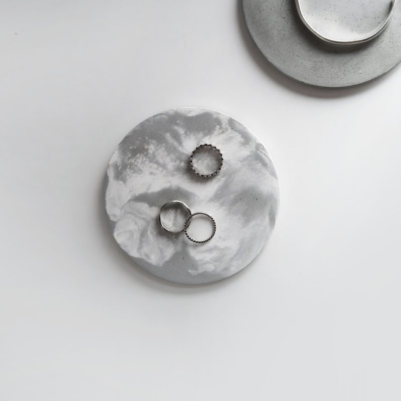 ATMOSPHERE 大气层│灰白混色水泥吸水杯垫・花器底垫・摆饰盘 - 杯垫 - 水泥 白色
