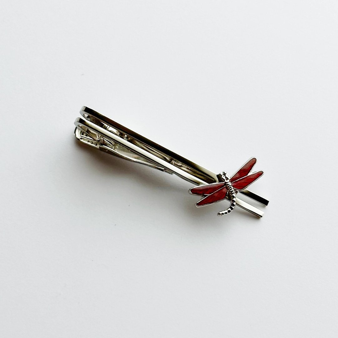 蜻蜓 【Red】 七宝烧领带夹 铜胎七宝烧 - 领带/领带夹 - 其他材质 红色