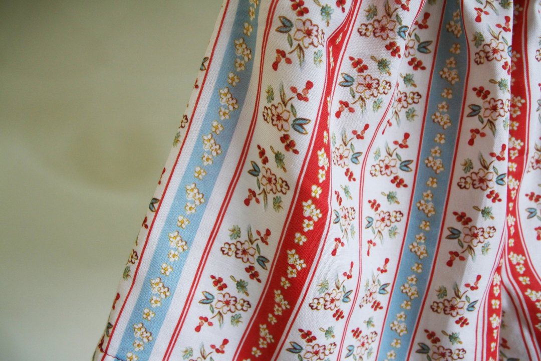 条纹小花宽裤 - 女装长裤 - 棉．麻 