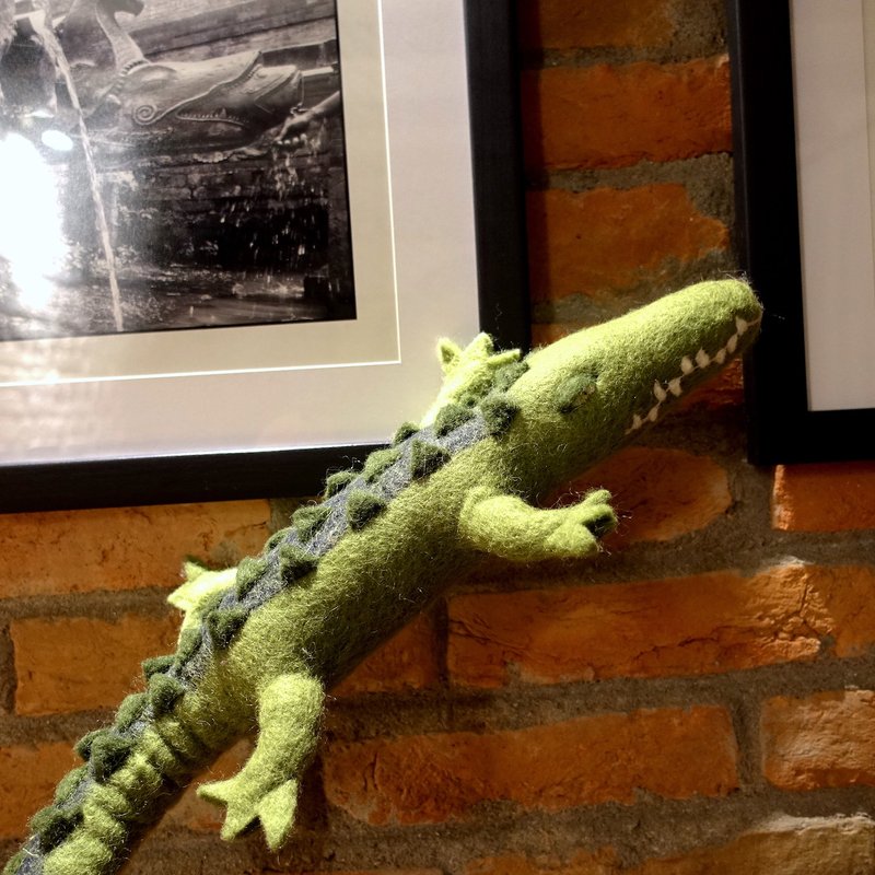 羊毛毡玩偶・鳄鱼来了 - 玩偶/公仔 - 羊毛 