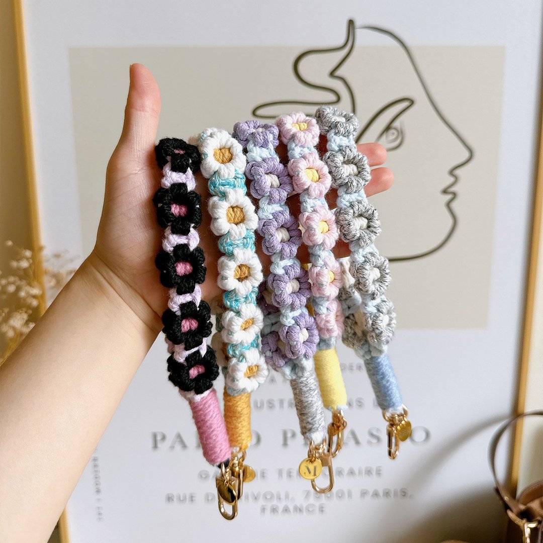 小花造型编织手机短链_冬至_现货隔日出货 - 证件套/卡套 - 棉 多色