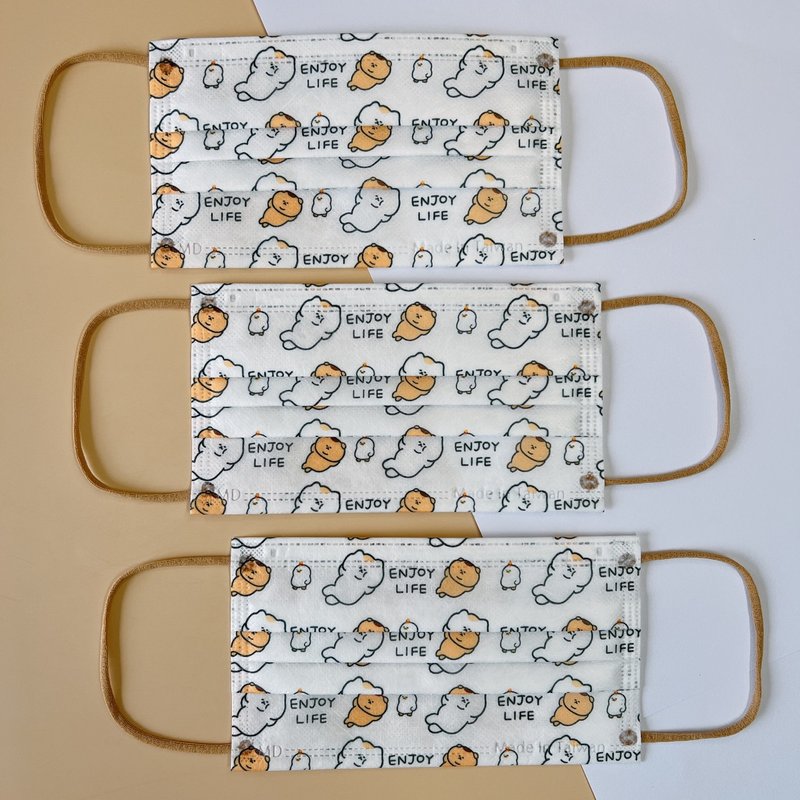 yudamask 韩国3MONTHS 白  平面医用口罩/成人 - 口罩 - 聚酯纤维 白色