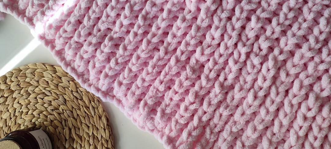 Weighted Plush Aesthetic Blanket Chenille Bedspread Giant Knit Throw - 被子/毛毯 - 聚酯纤维 紫色