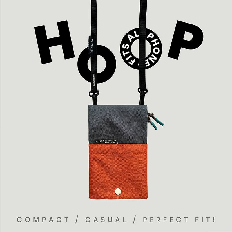 Hoop 浮雕砖纹斜背包 - 皮夹/钱包 - 环保材料 