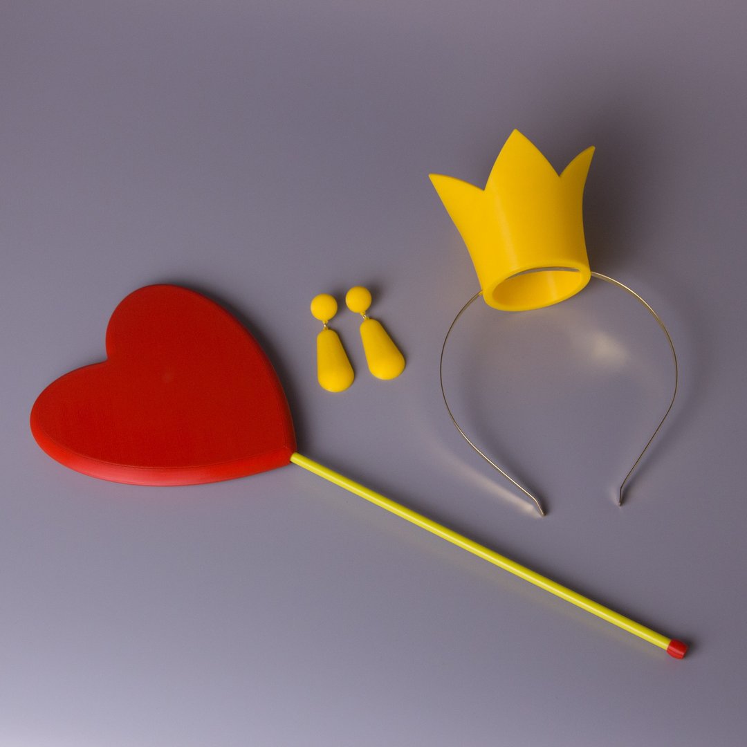 3D Printed Queen Of Hearts (Red Queen) Cosplay Costume accessories - 发饰 - 塑料 黄色