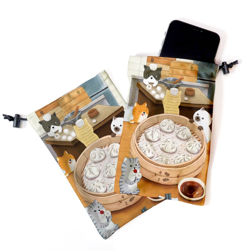 擦拭万用袋 吃小笼包 ll 手机袋 - 化妆包/杂物包 - 聚酯纤维 橘色