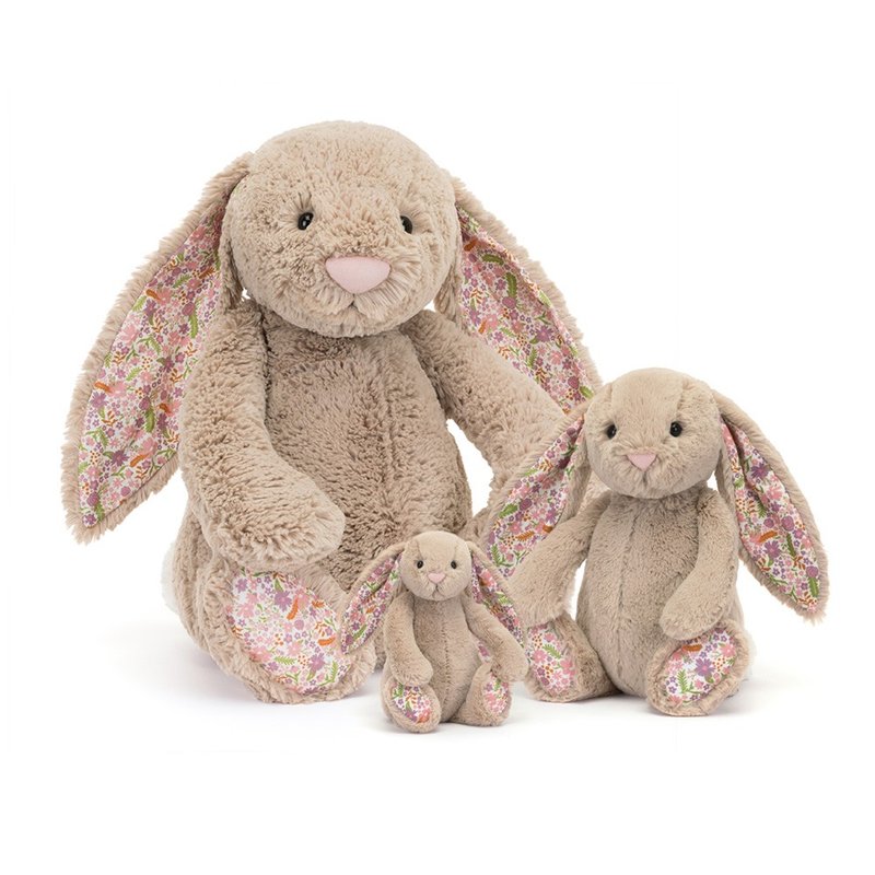 Blossom Beige Bunny Petal 碎花拿铁灰兔 Petal 51cm - 玩偶/公仔 - 聚酯纤维 灰色