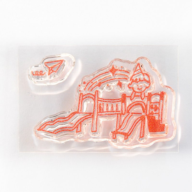 阿蕉x六街 书之森的捉迷藏水晶印章 派对乐园 - 印章/印台 - 塑料 透明