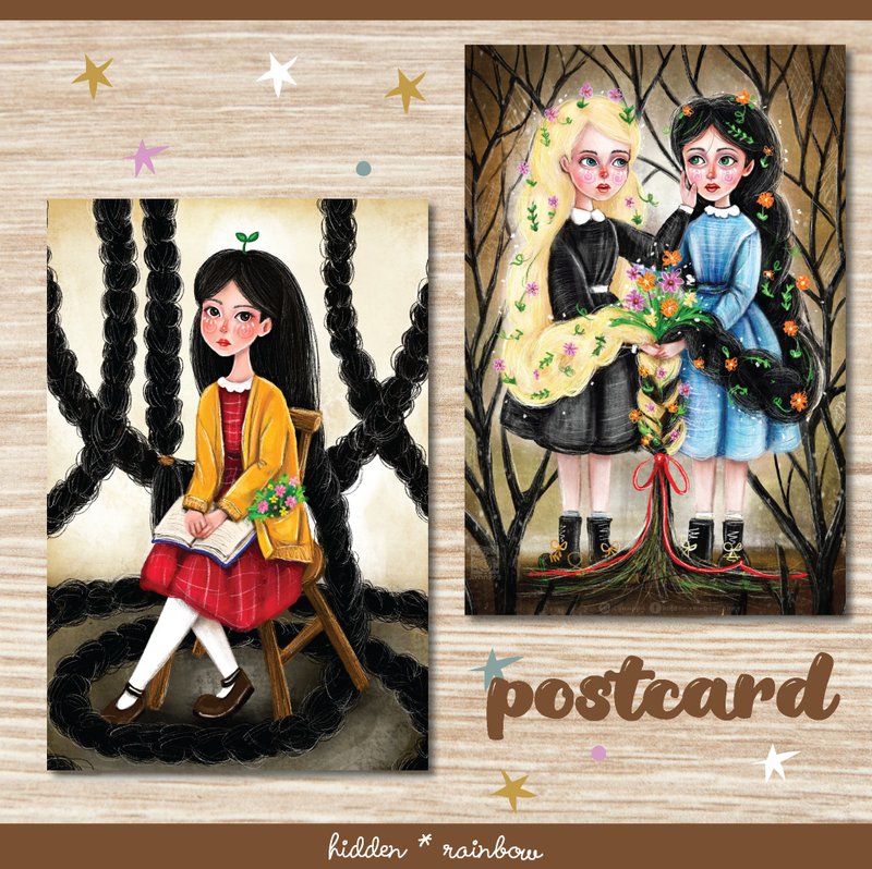 original illustration postcard size art print - 卡片/明信片 - 纸 
