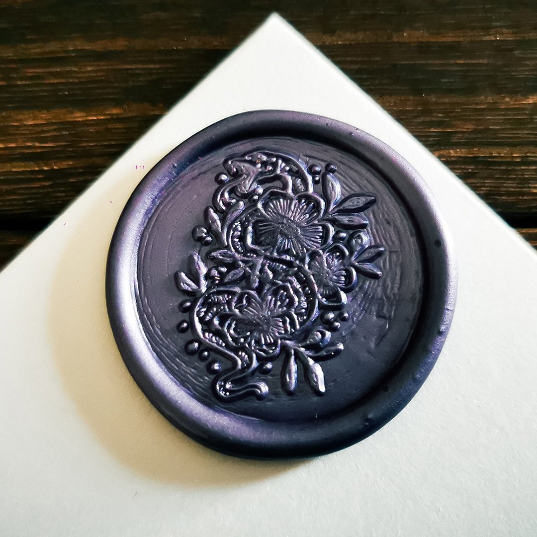 火漆印章-蛇舞 封蠟印章 禮物交換蠟印章 25mm - 印章/印台 - 其他金属 