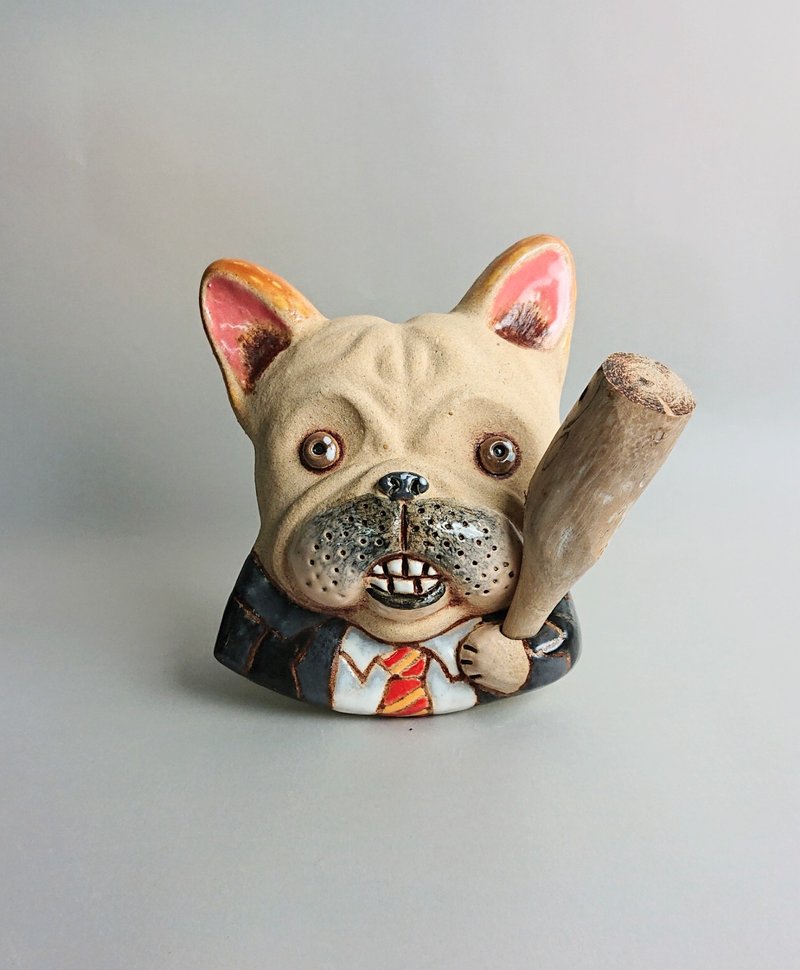 法斗扩香器01(手工陶制品) - 香薰/精油/线香 - 陶 白色