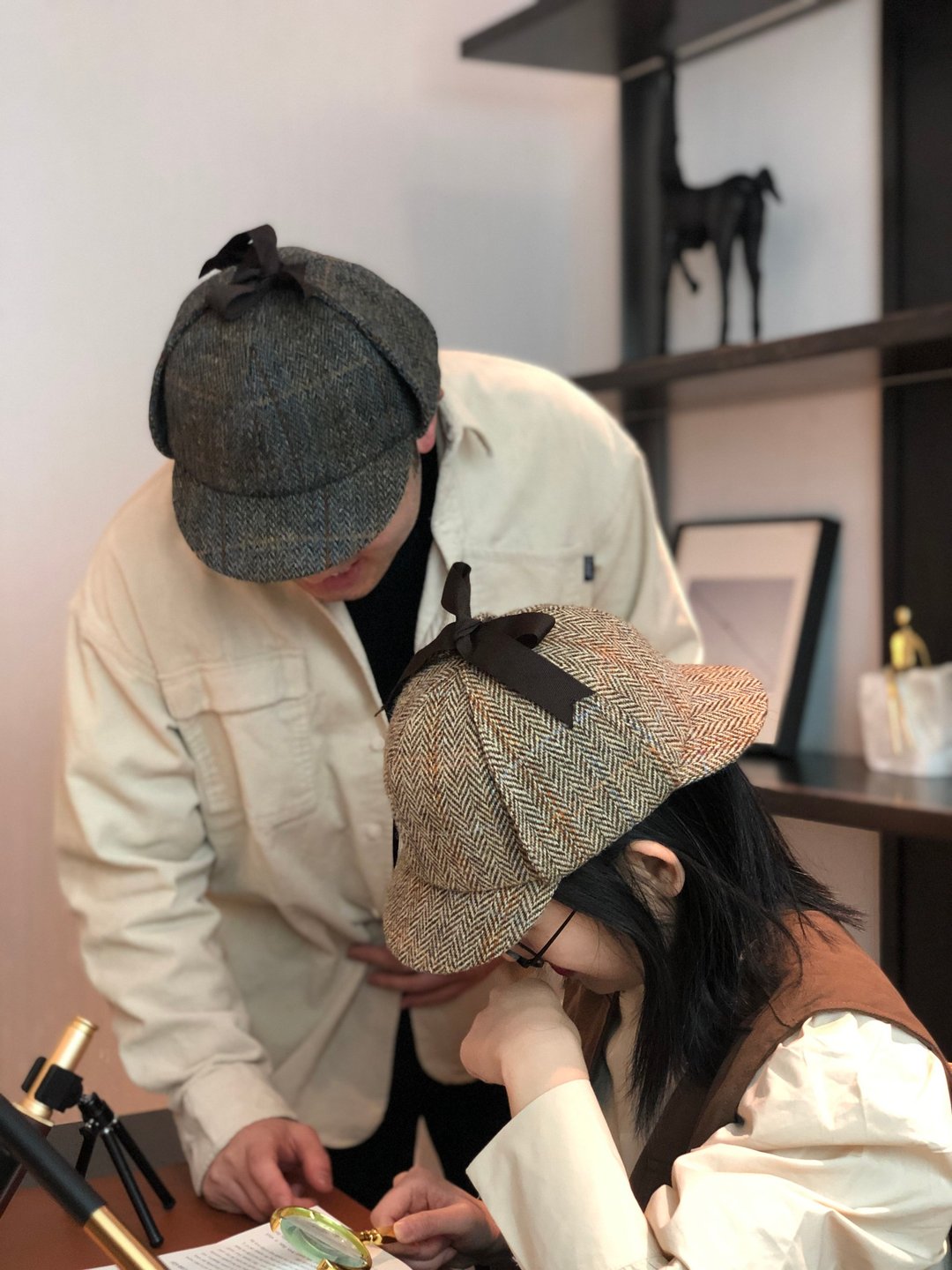 英国Harris tweed哈里斯花呢羊毛福尔摩斯侦探猎鹿原版复古英伦帽 - 帽子 - 羊毛 