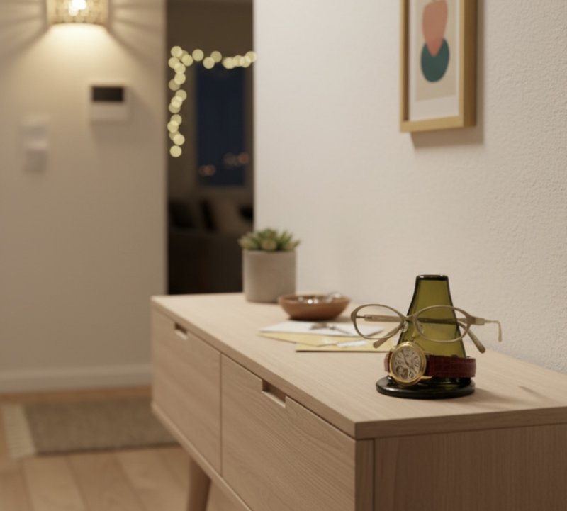 时光守艺 | 再生酒瓶眼镜手表架 - 收纳用品 - 玻璃 卡其色