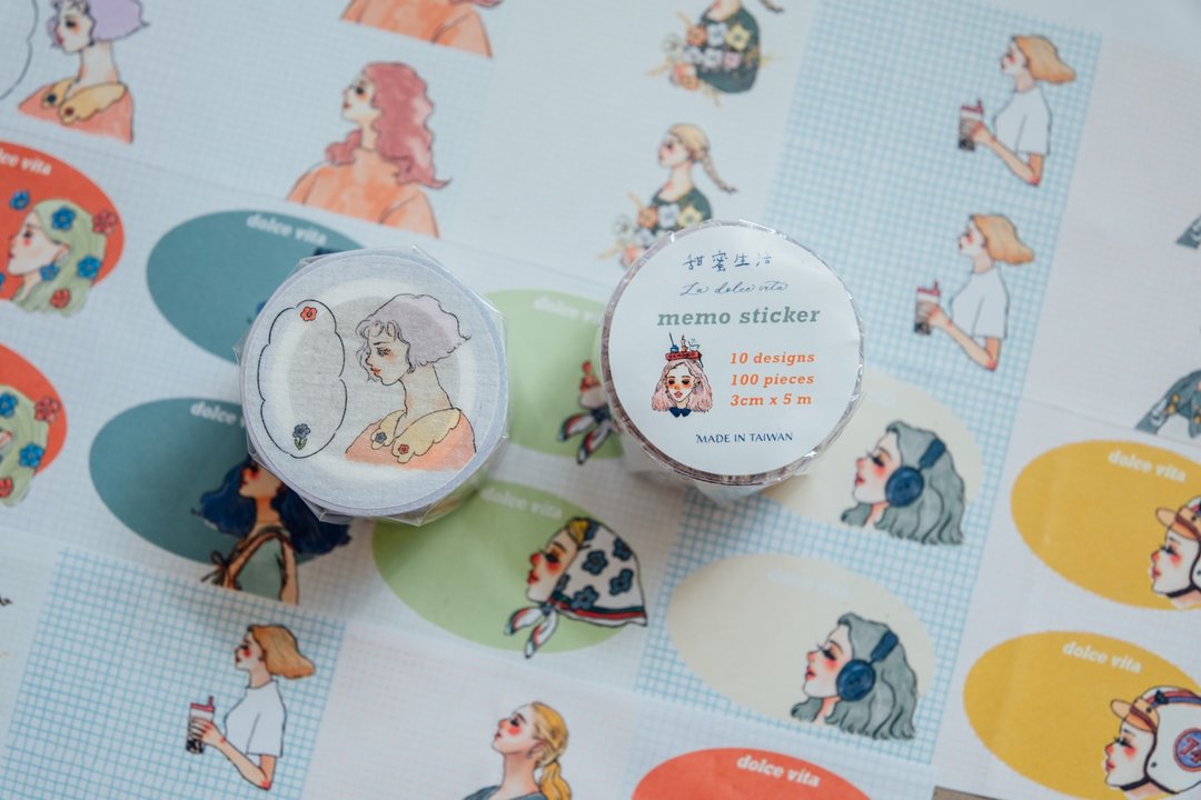 温暖消息 warm message 便利贴卷 memo sticker - 便条纸/标签贴 - 纸 多色