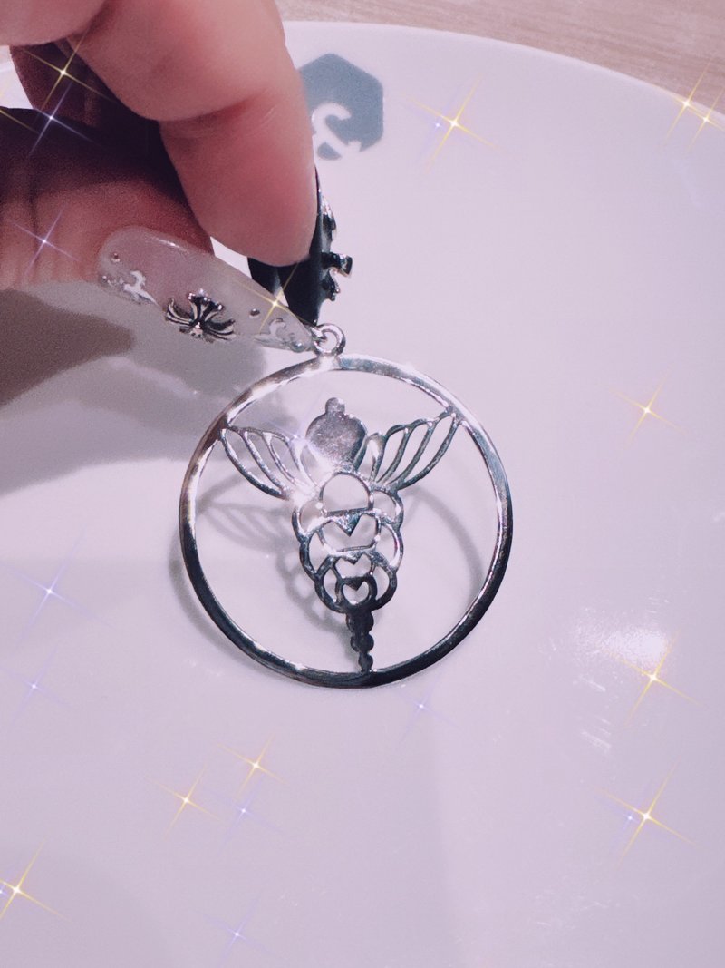 天蛾麦田圈 - 项链 - 纯银 透明