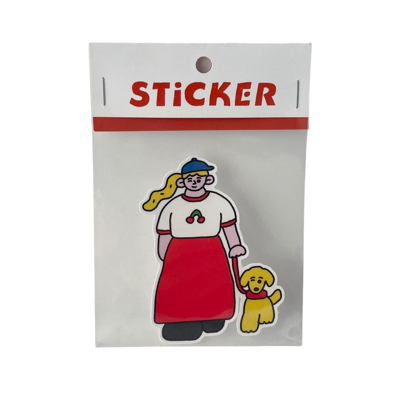 贴纸 PEOPLE GIRL DOG 女孩 狗 - 贴纸 - 纸 