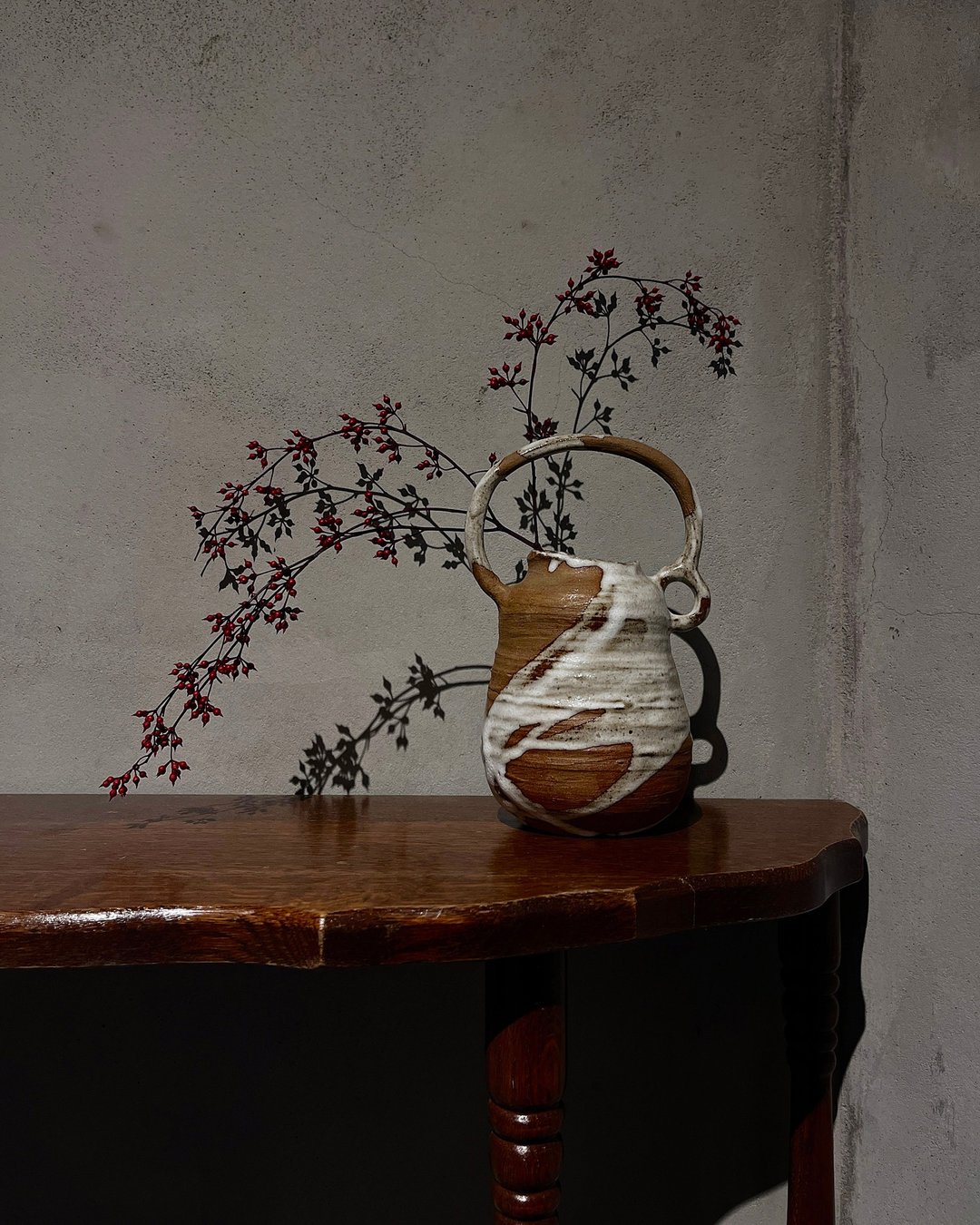 流白 单耳提梁 葫芦型 花器 花瓶 零二 | 陶器皿 - 花瓶/陶器 - 陶 白色