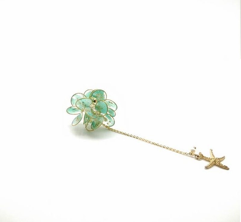 金色沙滩耳环［一对］ - 耳环/耳夹 - 塑料 金色