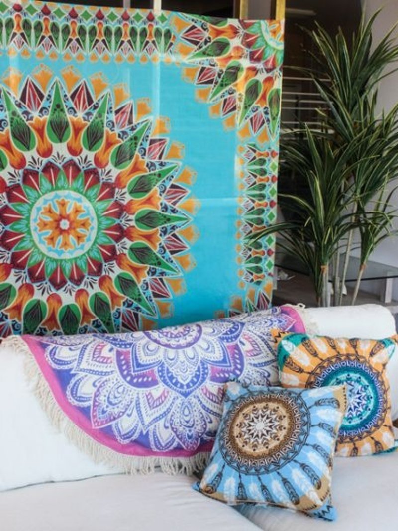 预购中  民族花卉图腾布料 (两色) ISAP7279 - 摆饰 - 棉．麻 多色