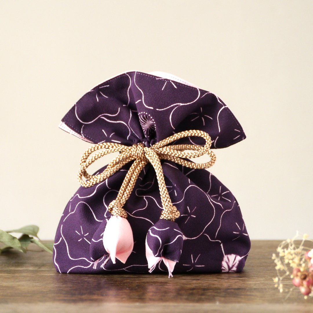 Resale happiness purse FUGURO Umebun - 化妆包/杂物包 - 棉．麻 紫色