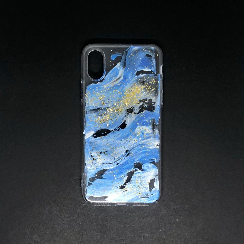 Acrylic 手绘抽象艺术手机壳 | iPhone X/XS |  Aqua Sparks - 手机壳/手机套 - 压克力 蓝色