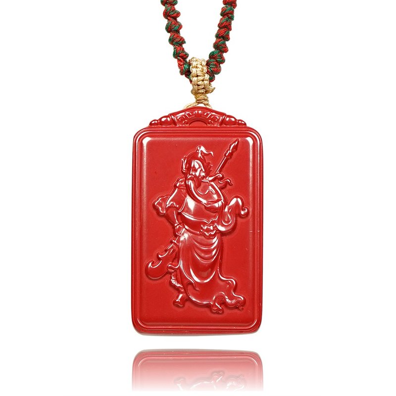 【正佳珠宝】帝王朱砂 关圣帝君 关公朱砂 36g 朱砂吊坠 - 项链 - 半宝石 多色