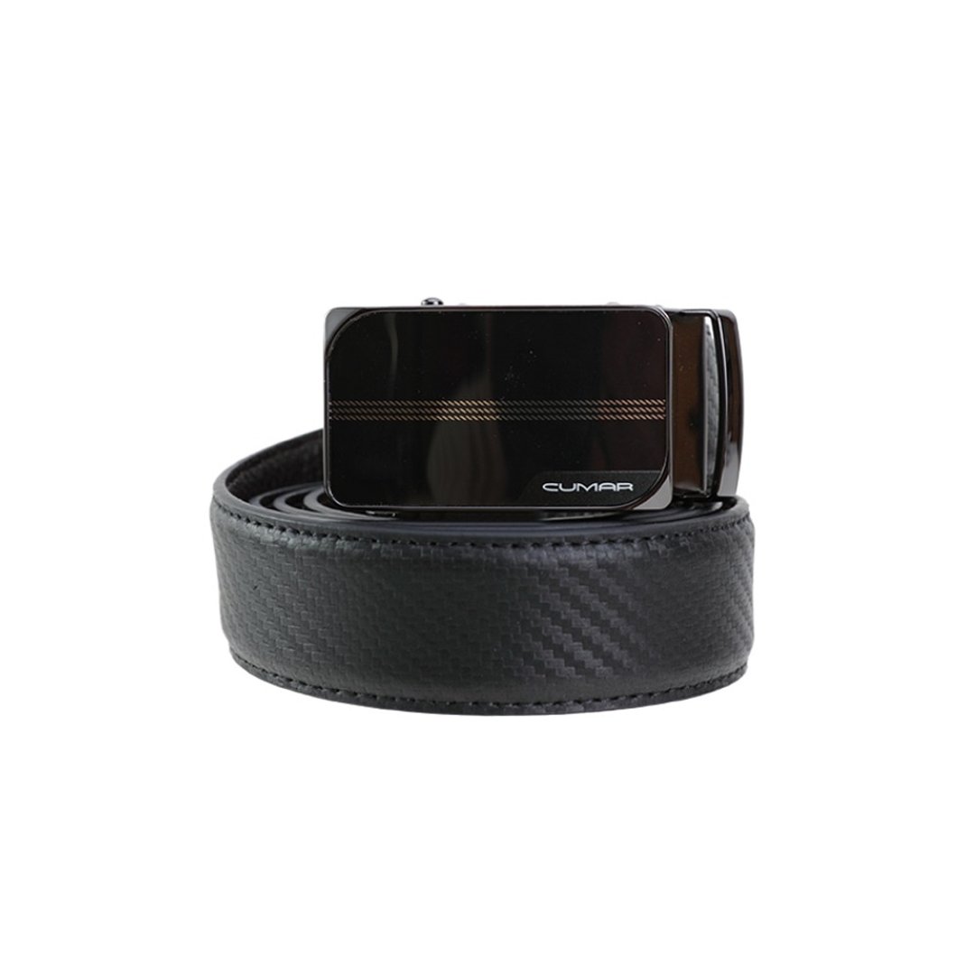 CUMAR 锌合金+头层牛皮 CARBON FIBER 自动扣皮带 - 皮带/腰带 - 真皮 黑色