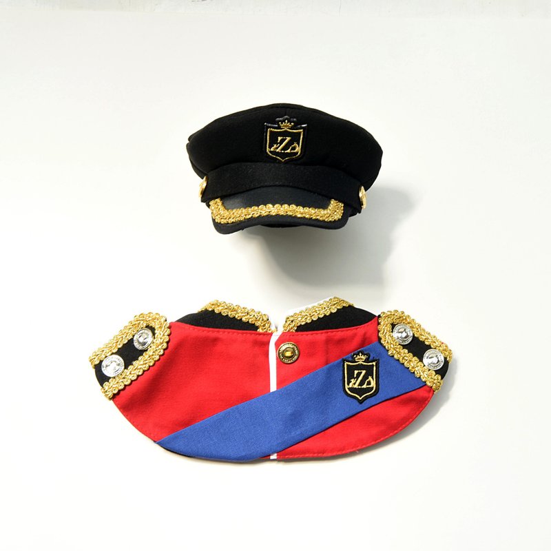 王者风范系列 - 皇家王子套组(军礼服+军礼帽) - 衣/帽 - 棉 红色