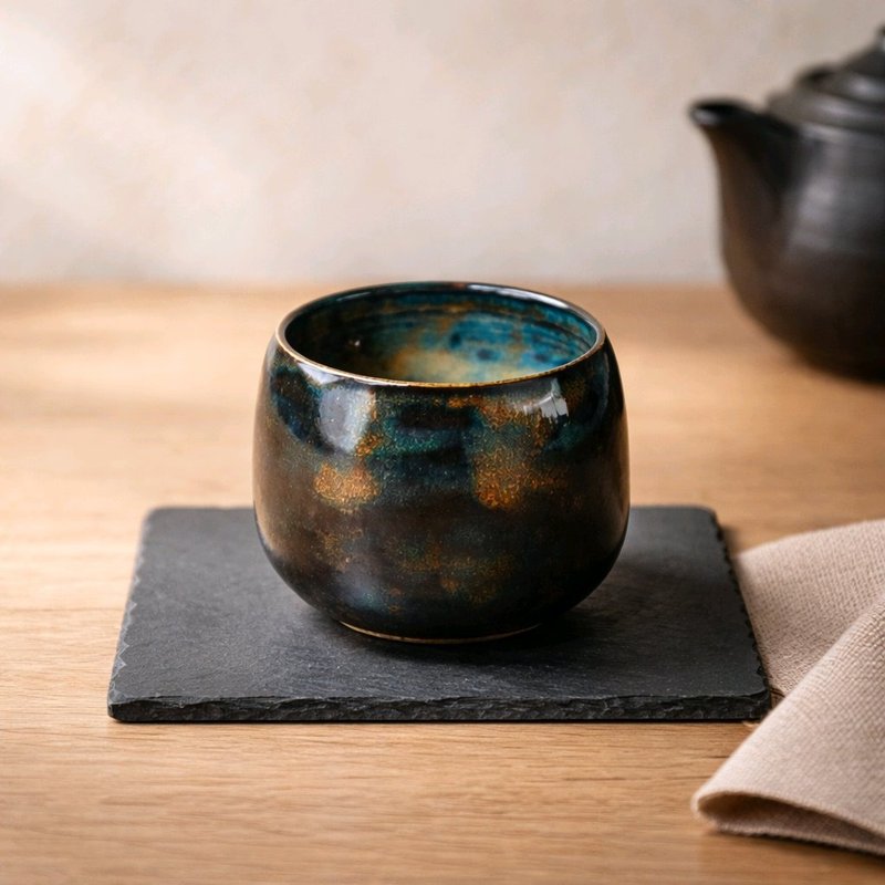 蓝色釉面咖啡杯 - 其他杯子 - 陶 咖啡色