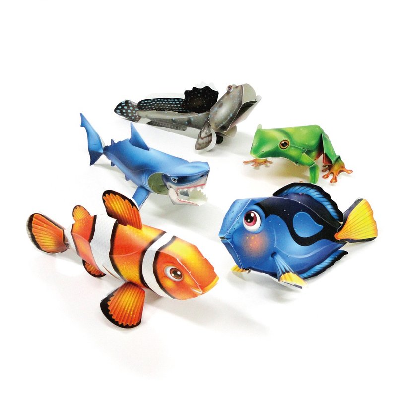 【DIY】小丑鱼 蓝刀鲷 大白鲨 树蛙 弹涂鱼 /材料包/益智/玩具 - 木工/竹艺/纸艺 - 其他材质 