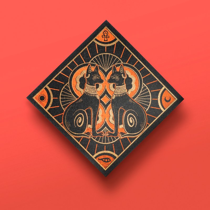 埃及系列 / 阿努比斯 / 芭丝特 / 孔版明信片 / 春联 / 斗方 - 红包/春联 - 纸 