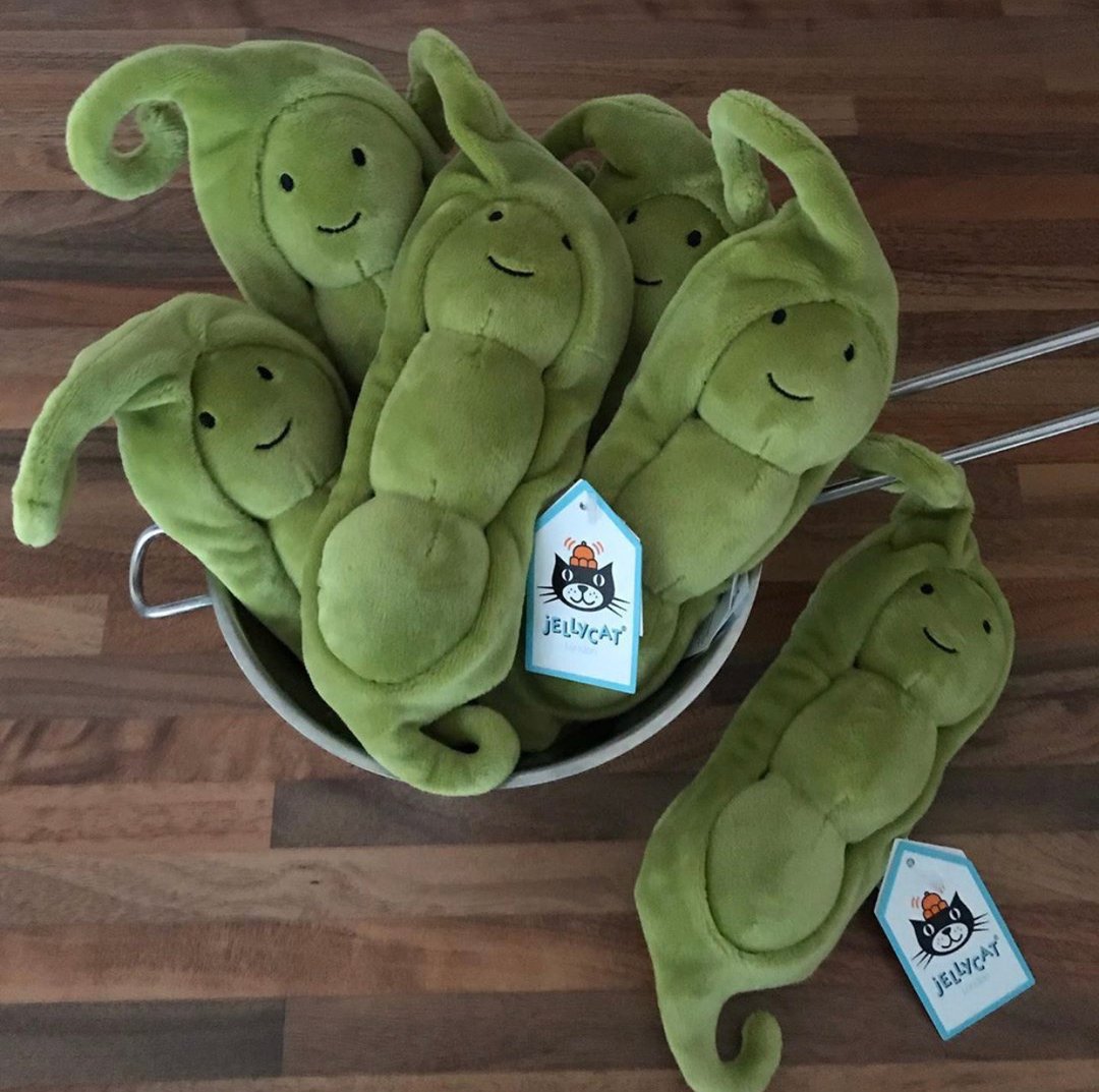 Jellycat Vivacious Vegetable Pea 迷人豌豆 约17厘米 - 玩偶/公仔 - 聚酯纤维 绿色