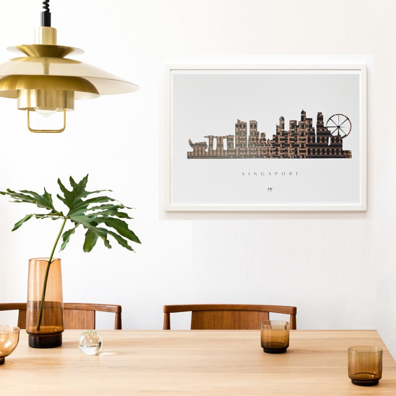 新加坡天際線剪影海報 |錄影帶编织 | 原電影 | 客制化聖誕節禮物 - 摆饰 - 其他材质 