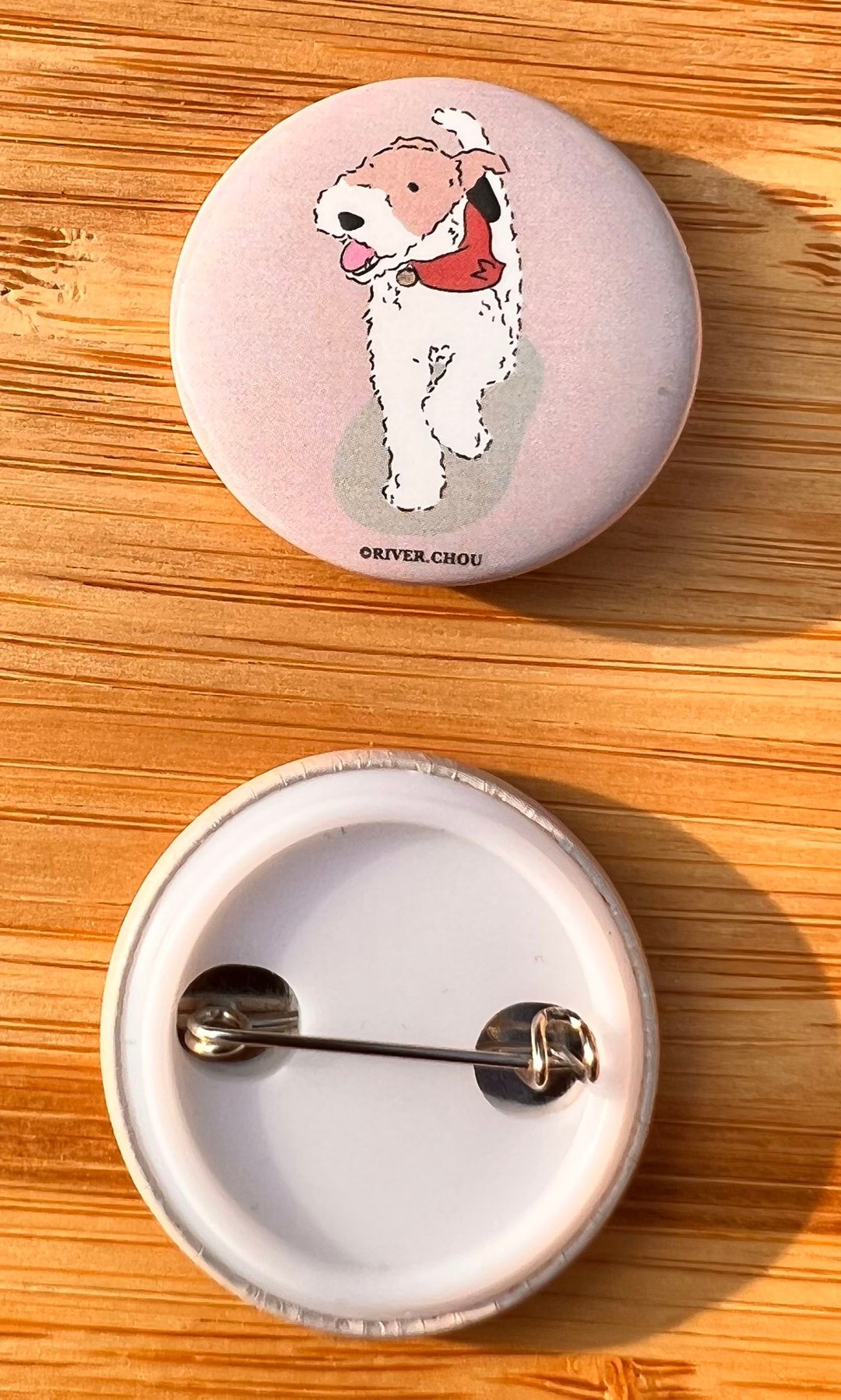 Wirefoxterrier 刚毛猎狐梗 胸章 开心 - 徽章/别针 - 其他金属 粉红色