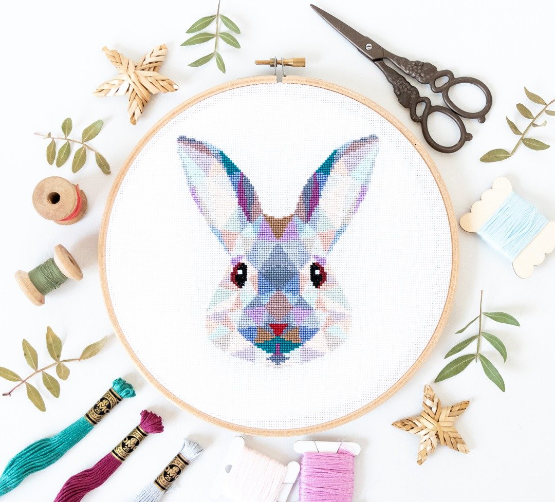Rabbit Cross Stitch PDF Pattern 十字繡 - 编织/刺绣/羊毛毡/裁缝 - 其他材质 