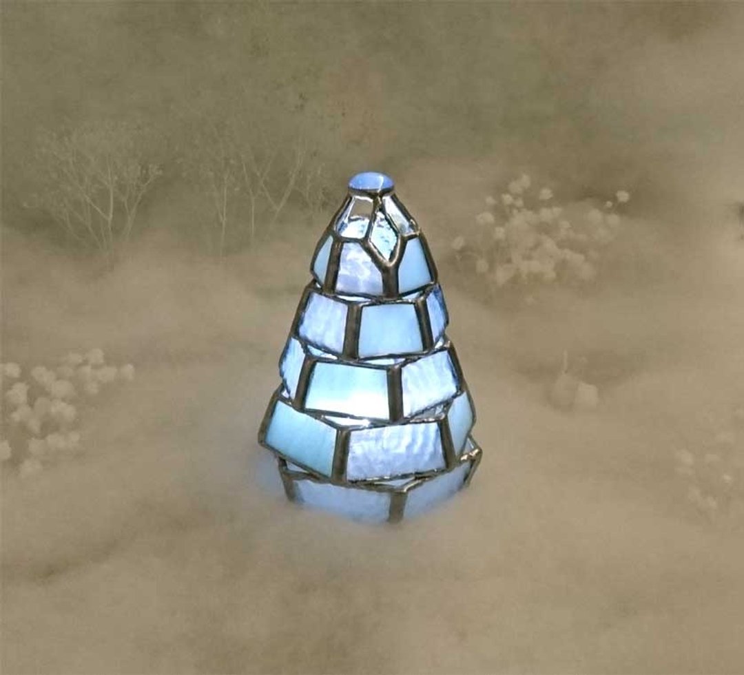 【迷你枞树灯 / 雪花妆版】彩色玻璃小夜灯 (附带 LED 灯) - 灯具/灯饰 - 玻璃 绿色